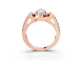 Rose gold Pear Cut Cut Halo Split Shank Prong Set Ring_6
