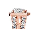 Rose gold Pear Cut Cut Halo Split Shank Prong Set Ring_8