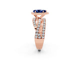 Rose gold Pear Cut Cut Halo Split Shank Prong Setting Ring_14