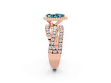Rose gold Pear Cut Cut Halo Split Shank Prong Setting Ring_14