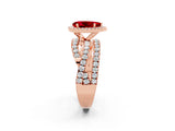 Rose gold Pear Cut Cut Halo Split Shank Prong Setting Ring_14