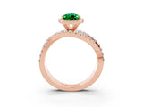 Rose gold Pear Cut Cut Halo Split Shank Prong Setting Ring_15