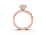 Rose gold Pear Cut Cut Halo Split Shank Prong Setting Ring_15