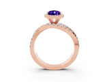 Rose gold Pear Cut Cut Halo Split Shank Prong Setting Ring_15