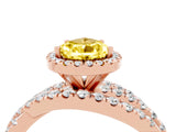 Rose gold Pear Cut Cut Halo Split Shank Prong Setting Ring_16