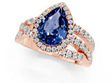 Rose gold Pear Cut Cut Halo Split Shank Prong Setting Ring_25