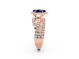 Rose gold Pear Cut Cut Halo Split Shank Prong Setting Ring_26