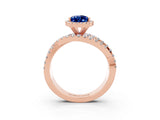 Rose gold Pear Cut Cut Halo Split Shank Prong Setting Ring_27