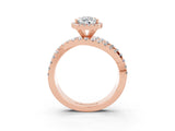 Rose gold Pear Cut Cut Halo Split Shank Prong Setting Ring_27
