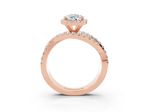 Rose gold Pear Cut Cut Halo Split Shank Prong Setting Ring_27