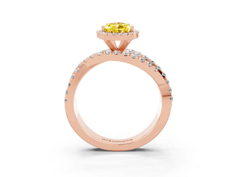 Rose gold Pear Cut Cut Halo Split Shank Prong Setting Ring_27