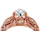 Rose gold Pear Cut Cut Milgrain Pave Diamond Engagement Ring with Four-Prong Setting_7
