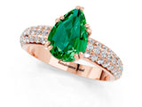 Rose gold Pear Cut Cut Pave Diamond Engagement Ring with Channel Set Band and Four-Prong Setting_1
