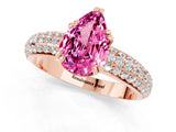 Rose gold Pear Cut Cut Pave Diamond Engagement Ring with Channel Set Band and Four-Prong Setting_1