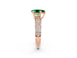 Rose gold Pear Cut Cut Pave Diamond Engagement Ring with Channel Set Band and Four-Prong Setting_2