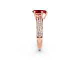Rose gold Pear Cut Cut Pave Diamond Engagement Ring with Channel Set Band and Four-Prong Setting_2