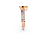 Rose gold Pear Cut Cut Pave Diamond Engagement Ring with Channel Set Band and Four-Prong Setting_2