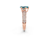 Rose gold Pear Cut Cut Pave Diamond Engagement Ring with Channel Set Band and Four-Prong Setting_2