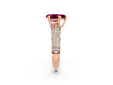 Rose gold Pear Cut Cut Pave Diamond Engagement Ring with Channel Set Band and Four-Prong Setting_2