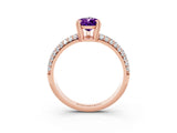 Rose gold Pear Cut Cut Pave Diamond Engagement Ring with Channel Set Band and Four-Prong Setting_3