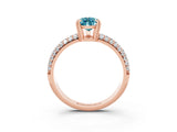Rose gold Pear Cut Cut Pave Diamond Engagement Ring with Channel Set Band and Four-Prong Setting_3