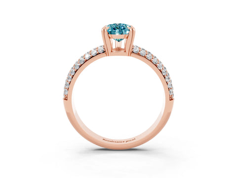 Rose gold Pear Cut Cut Pave Diamond Engagement Ring with Channel Set Band and Four-Prong Setting_3