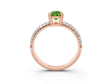 Rose gold Pear Cut Cut Pave Diamond Engagement Ring with Channel Set Band and Four-Prong Setting_3