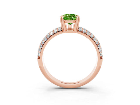 Rose gold Pear Cut Cut Pave Diamond Engagement Ring with Channel Set Band and Four-Prong Setting_3