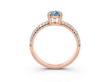 Rose gold Pear Cut Cut Pave Diamond Engagement Ring with Channel Set Band and Four-Prong Setting_3