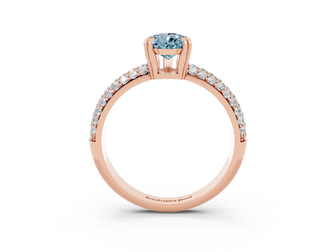 Rose gold Pear Cut Cut Pave Diamond Engagement Ring with Channel Set Band and Four-Prong Setting_3