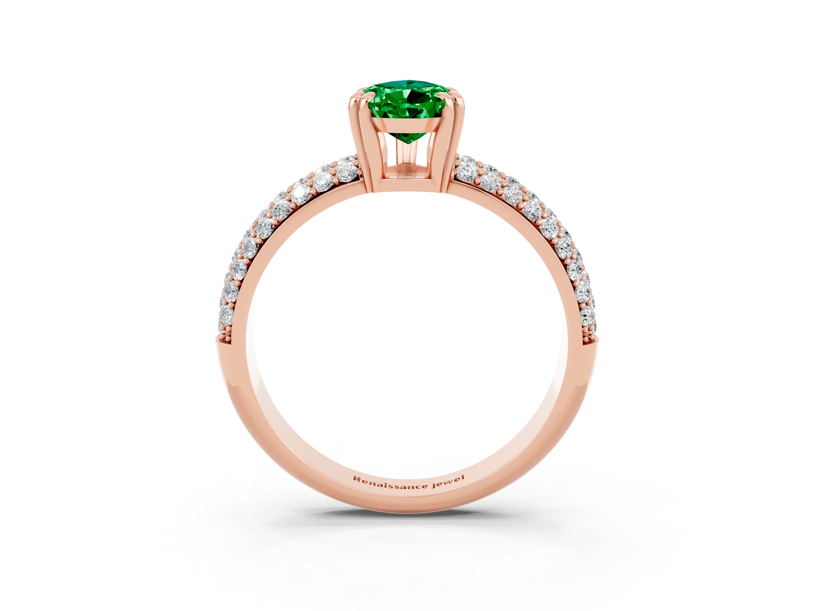 Rose gold Pear Cut Cut Pave Diamond Engagement Ring with Channel Set Band and Four-Prong Setting_3