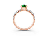 Rose gold Pear Cut Cut Pave Diamond Engagement Ring with Channel Set Band and Four-Prong Setting_3