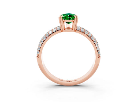 Rose gold Pear Cut Cut Pave Diamond Engagement Ring with Channel Set Band and Four-Prong Setting_3
