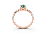 Rose gold Pear Cut Cut Pave Diamond Engagement Ring with Channel Set Band and Four-Prong Setting_3