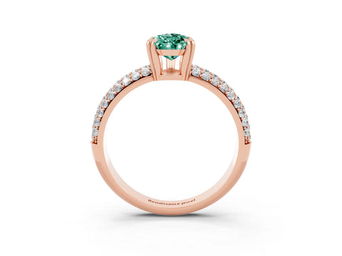 Rose gold Pear Cut Cut Pave Diamond Engagement Ring with Channel Set Band and Four-Prong Setting_3