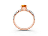 Rose gold Pear Cut Cut Pave Diamond Engagement Ring with Channel Set Band and Four-Prong Setting_3