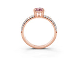 Rose gold Pear Cut Cut Pave Diamond Engagement Ring with Channel Set Band and Four-Prong Setting_3