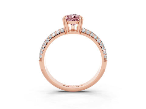 Rose gold Pear Cut Cut Pave Diamond Engagement Ring with Channel Set Band and Four-Prong Setting_3