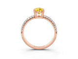 Rose gold Pear Cut Cut Pave Diamond Engagement Ring with Channel Set Band and Four-Prong Setting_3