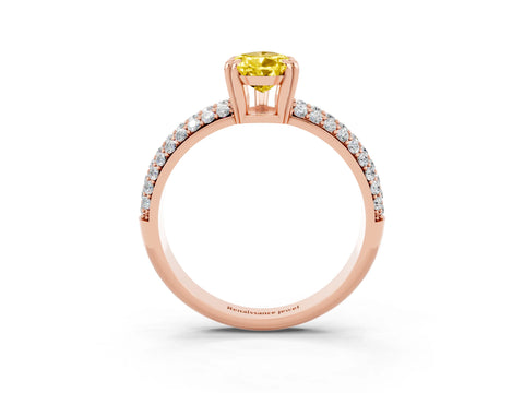 Rose gold Pear Cut Cut Pave Diamond Engagement Ring with Channel Set Band and Four-Prong Setting_3