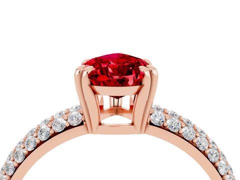 Rose gold Pear Cut Cut Pave Diamond Engagement Ring with Channel Set Band and Four-Prong Setting_4