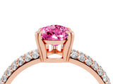 Rose gold Pear Cut Cut Pave Diamond Engagement Ring with Channel Set Band and Four-Prong Setting_4