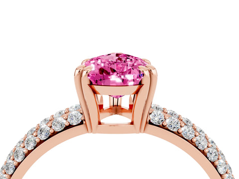 Rose gold Pear Cut Cut Pave Diamond Engagement Ring with Channel Set Band and Four-Prong Setting_4