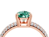 Rose gold Pear Cut Cut Pave Diamond Engagement Ring with Channel Set Band and Four-Prong Setting_4