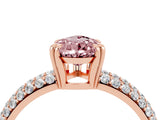 Rose gold Pear Cut Cut Pave Diamond Engagement Ring with Channel Set Band and Four-Prong Setting_4