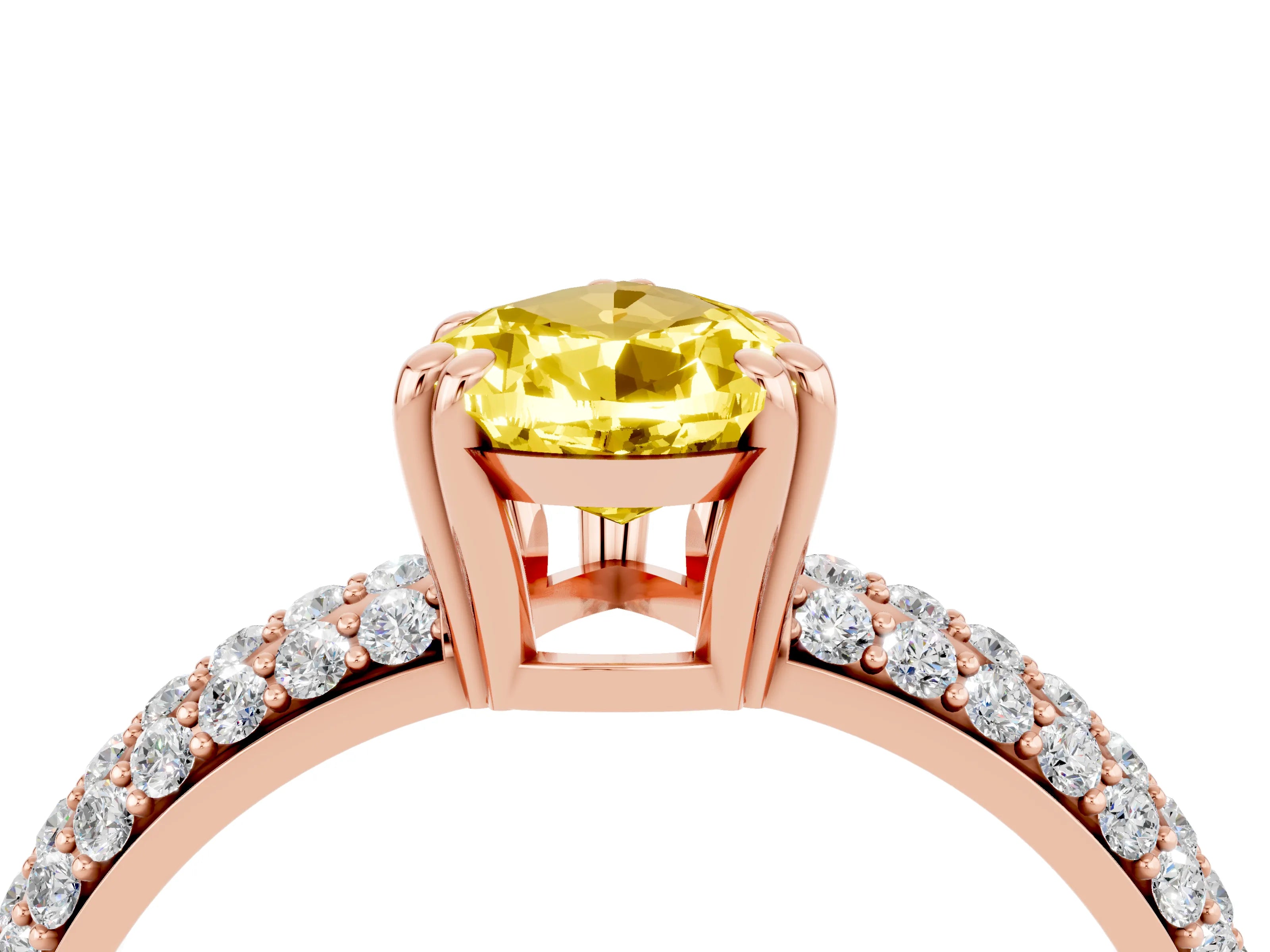 Rose gold Pear Cut Cut Pave Diamond Engagement Ring with Channel Set Band and Four-Prong Setting_4