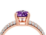 Rose gold Pear Cut Cut Pave Diamond Engagement Ring with Channel Set Band and Four-Prong Setting_4