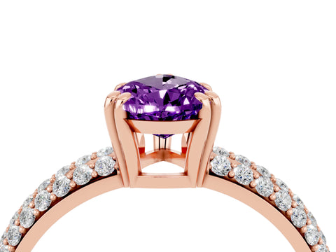 Rose gold Pear Cut Cut Pave Diamond Engagement Ring with Channel Set Band and Four-Prong Setting_4