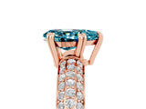 Rose gold Pear Cut Cut Pave Diamond Engagement Ring with Channel Set Band and Four-Prong Setting_5
