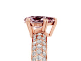 Rose gold Pear Cut Cut Pave Diamond Engagement Ring with Channel Set Band and Four-Prong Setting_5